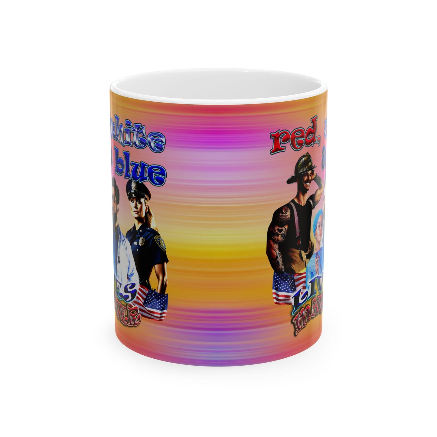 rw&b lives matter - White Mug (color blur)