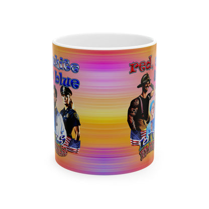 rw&b lives matter - White Mug (color blur)
