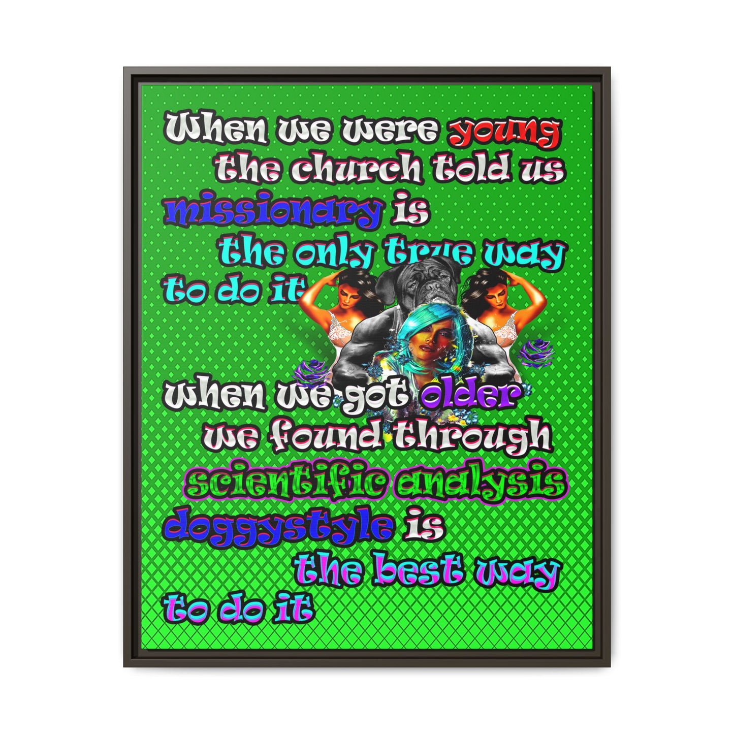 doggystyle - framed canvas art (logo green)