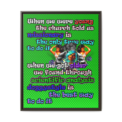 doggystyle - framed canvas art (logo green)