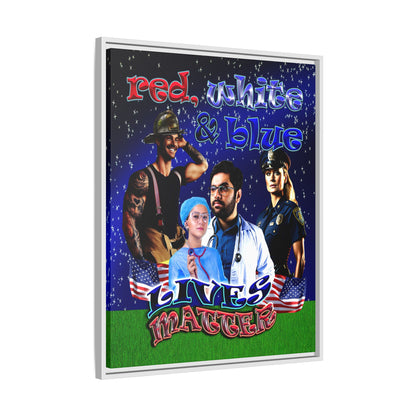 rw&b lives matter - framed canvas art ('snoops' background)