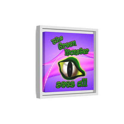 green monster - framed canvas art (purple-pink wave)