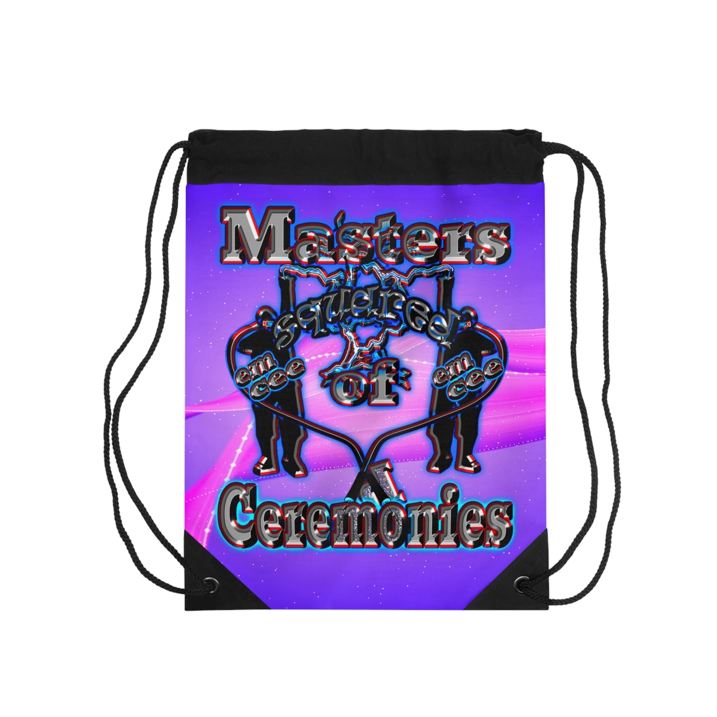 em cee squared - Drawstring Bag (purple-pink wave)