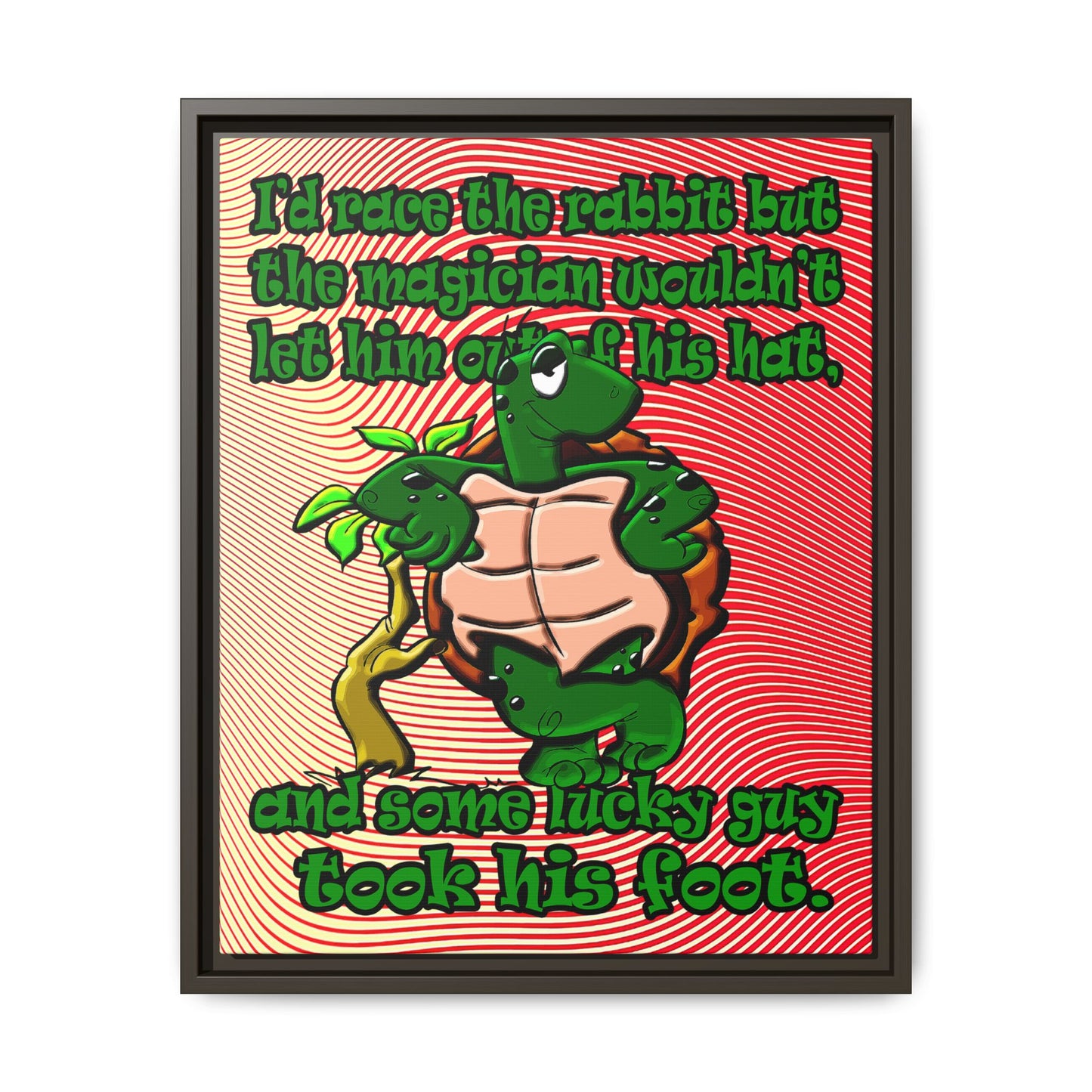 turtle race - framed canvas art (yellow-orange wave)