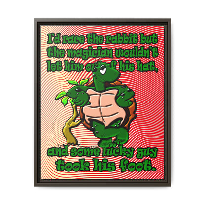 turtle race - framed canvas art (yellow-orange wave)