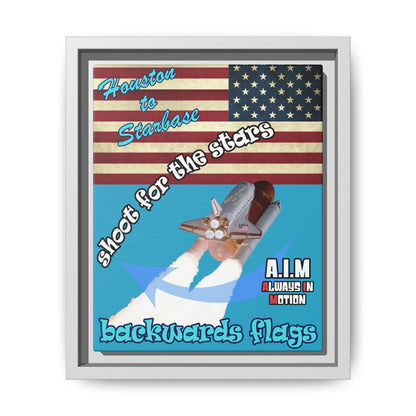 shoot for the stars - framed canvas art (turquoise)