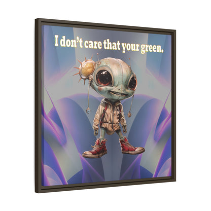 I don't care that your green - framed canvas art (grey-pink wave)