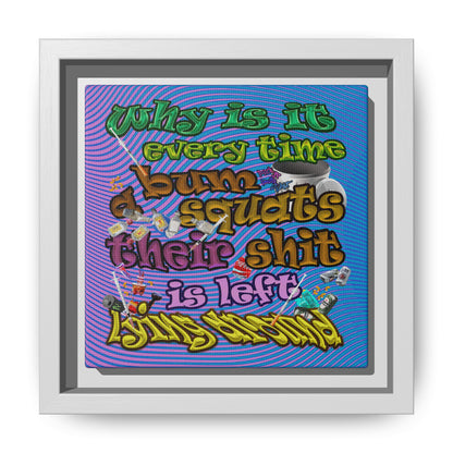 the bum's shit - framed canvas art (light blue-purple wave)