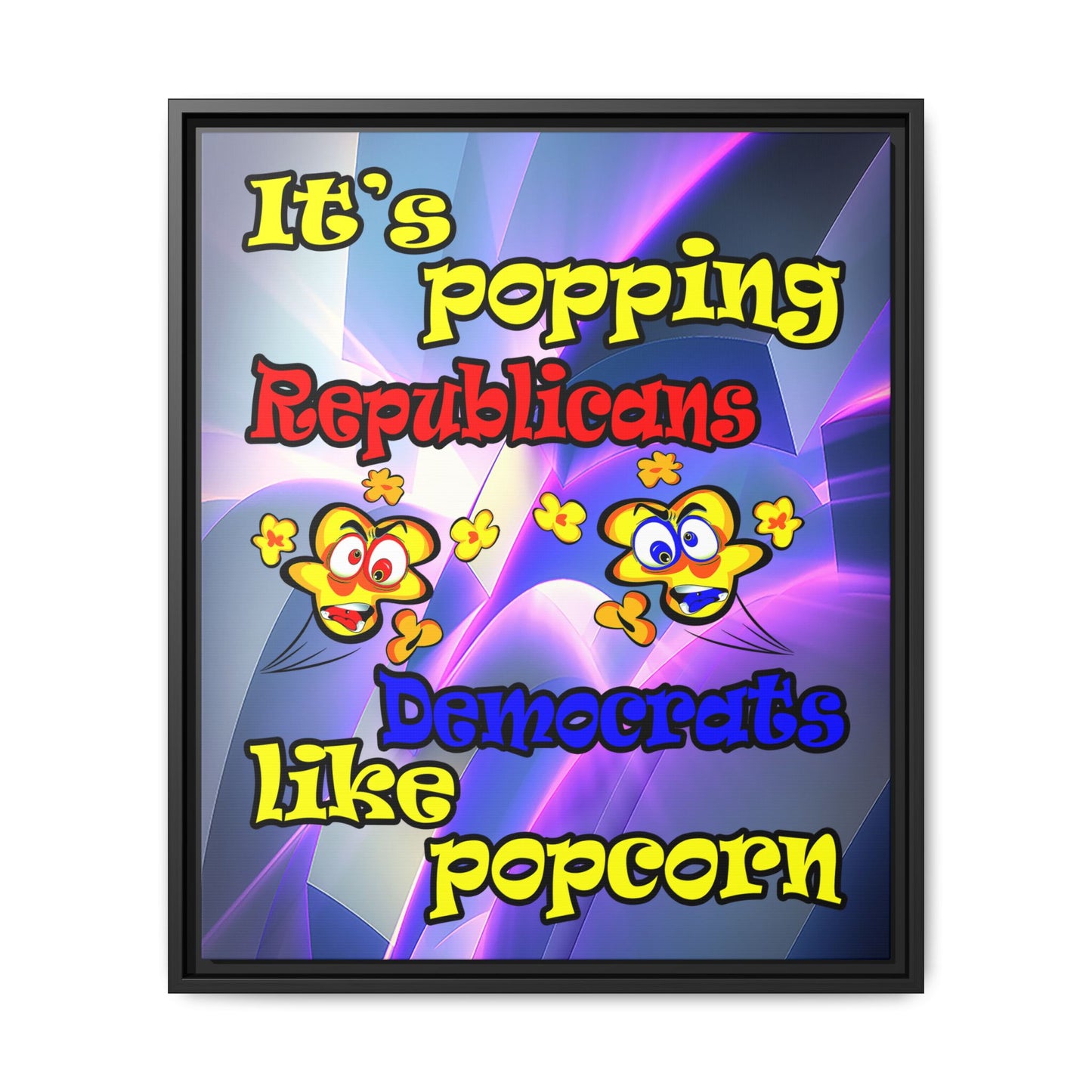 popping like popcorn - framed canvas art (grey-pink wave)
