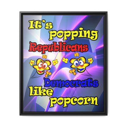 popping like popcorn - framed canvas art (grey-pink wave)