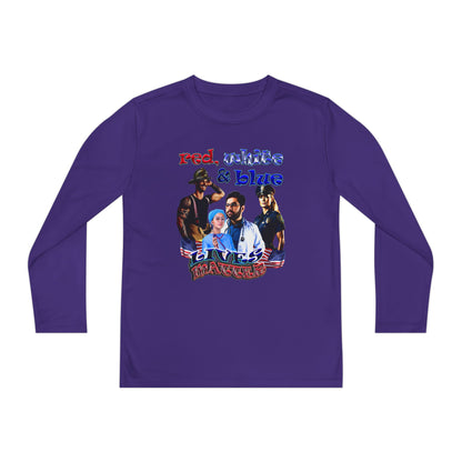 rw&b lives matter - Youth Long Sleeve Competitor Tee