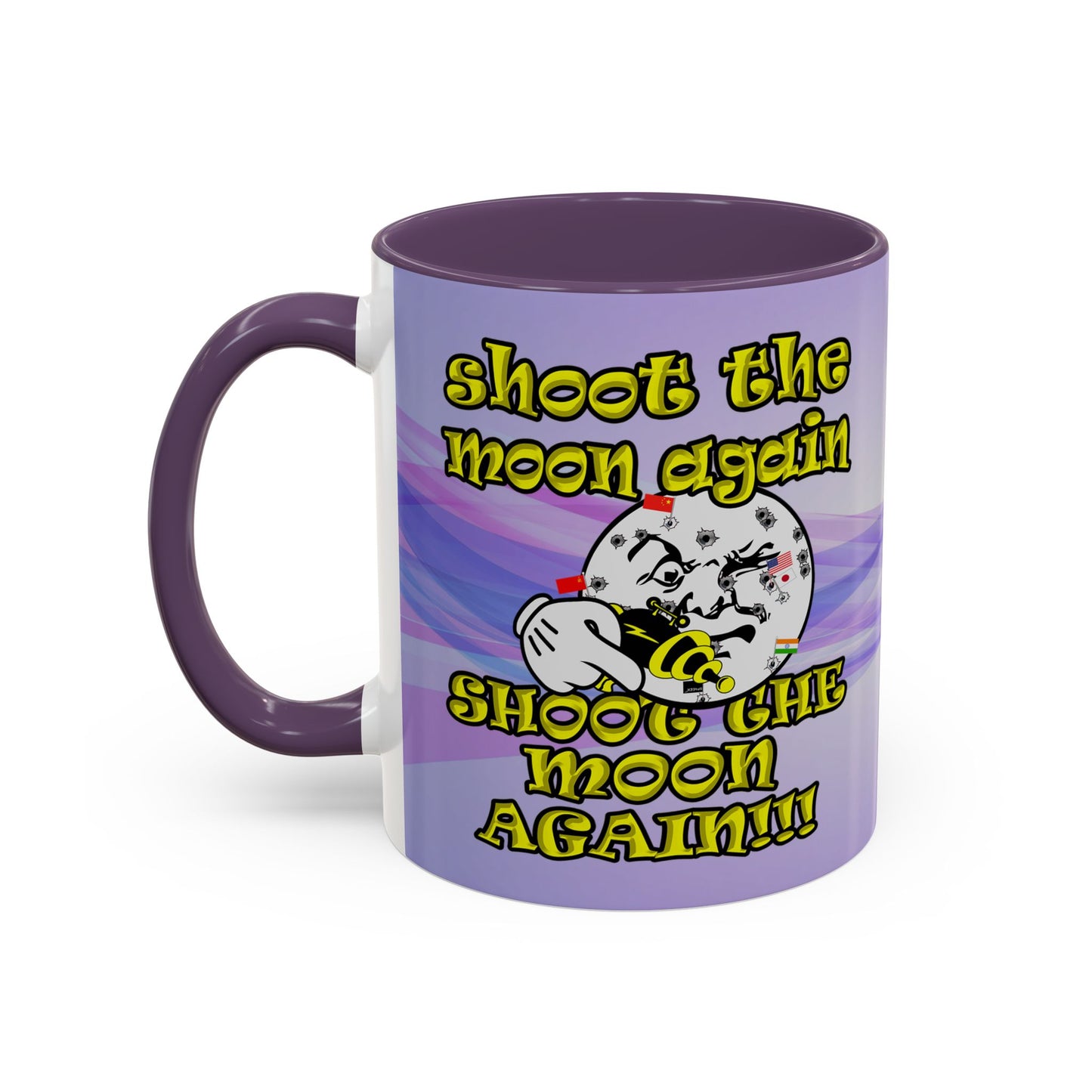 shoot the moon again - Accent Mug (light blue-pink wave)