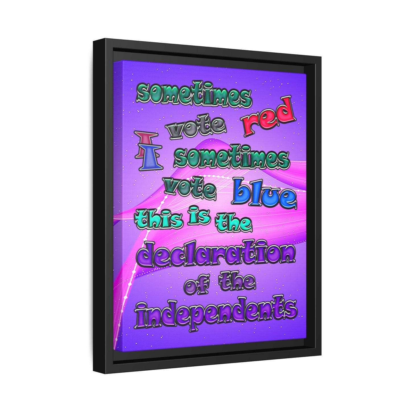 declaration of the independents - framed canvas art (purple-pink wave)