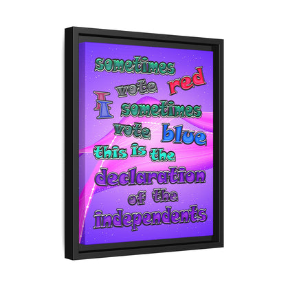 declaration of the independents - framed canvas art (purple-pink wave)
