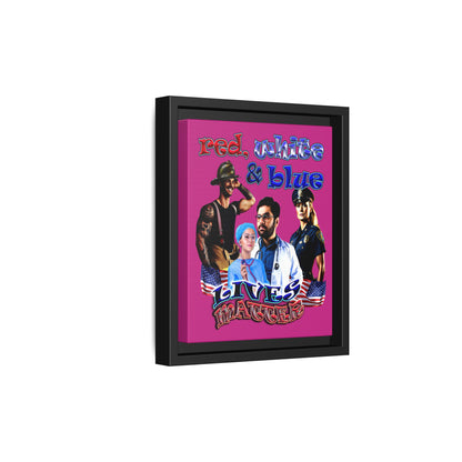 rw&b lives matter - framed canvas art (pink)