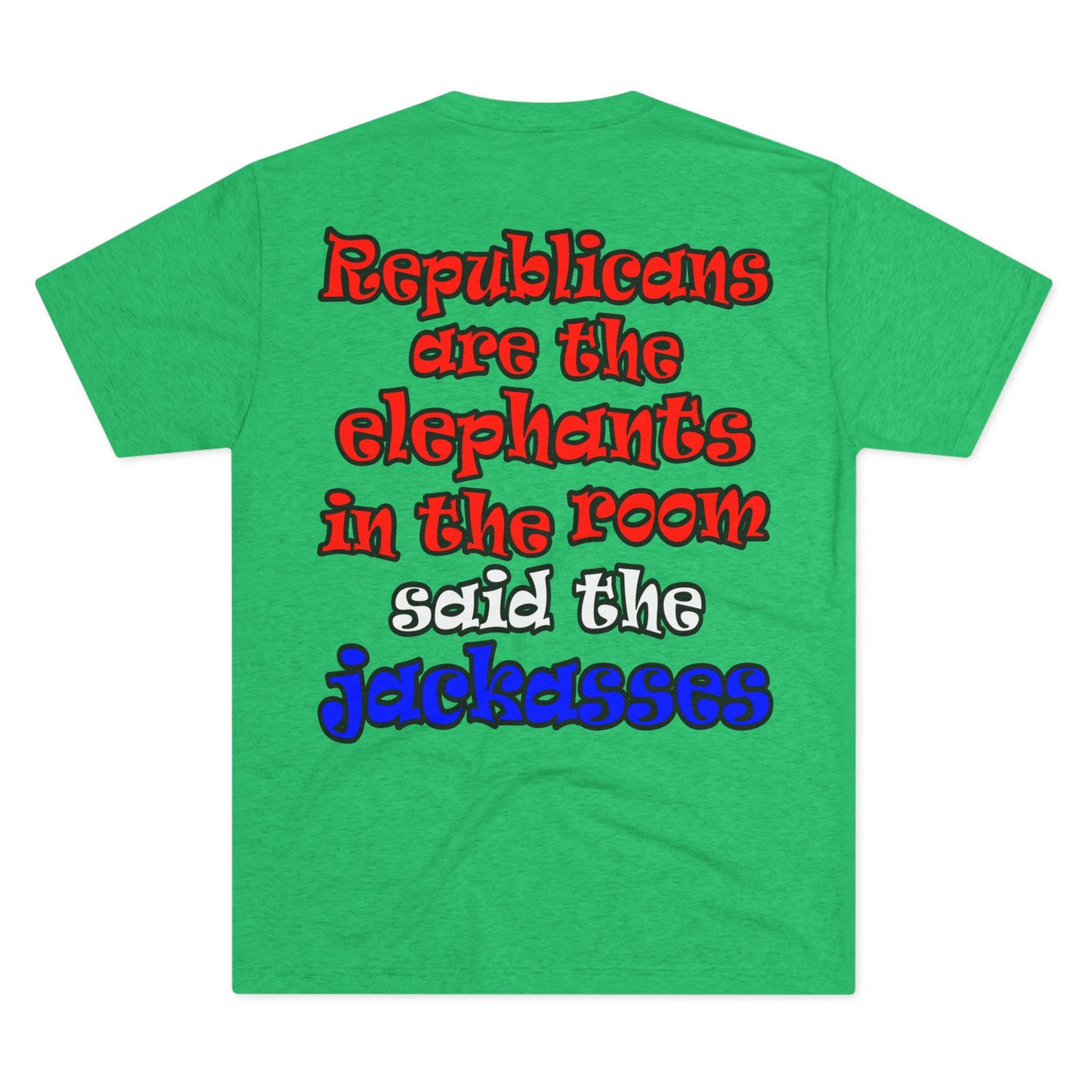 donkeys and elephants - Unisex Tri-Blend Crew Tee