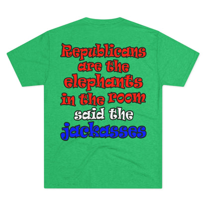 donkeys and elephants - Unisex Tri-Blend Crew Tee