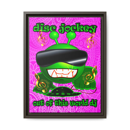disc jockey - framed canvas art (pink swirl)