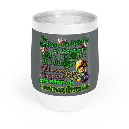 christmas spirits of boston - Chill Wine Tumbler (dark grey)