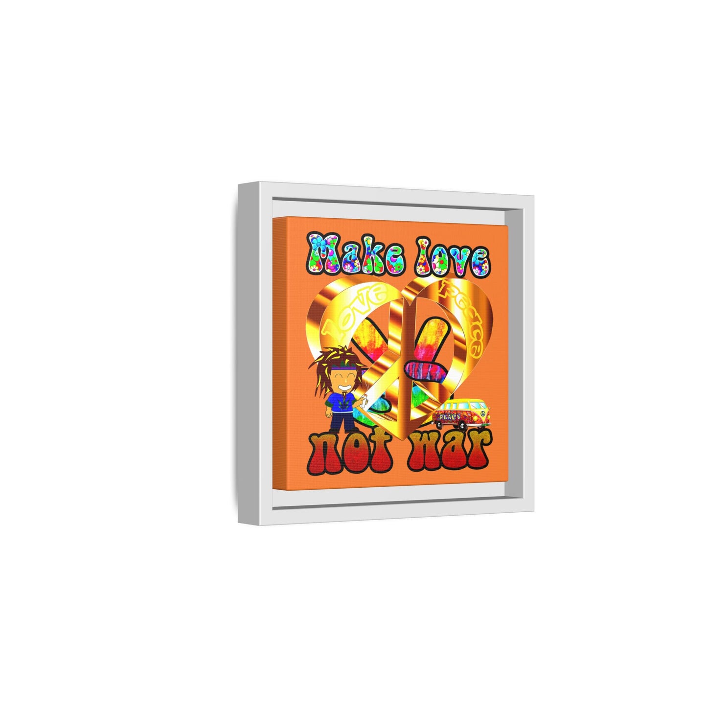 love peace - framed canvas art (crusta)