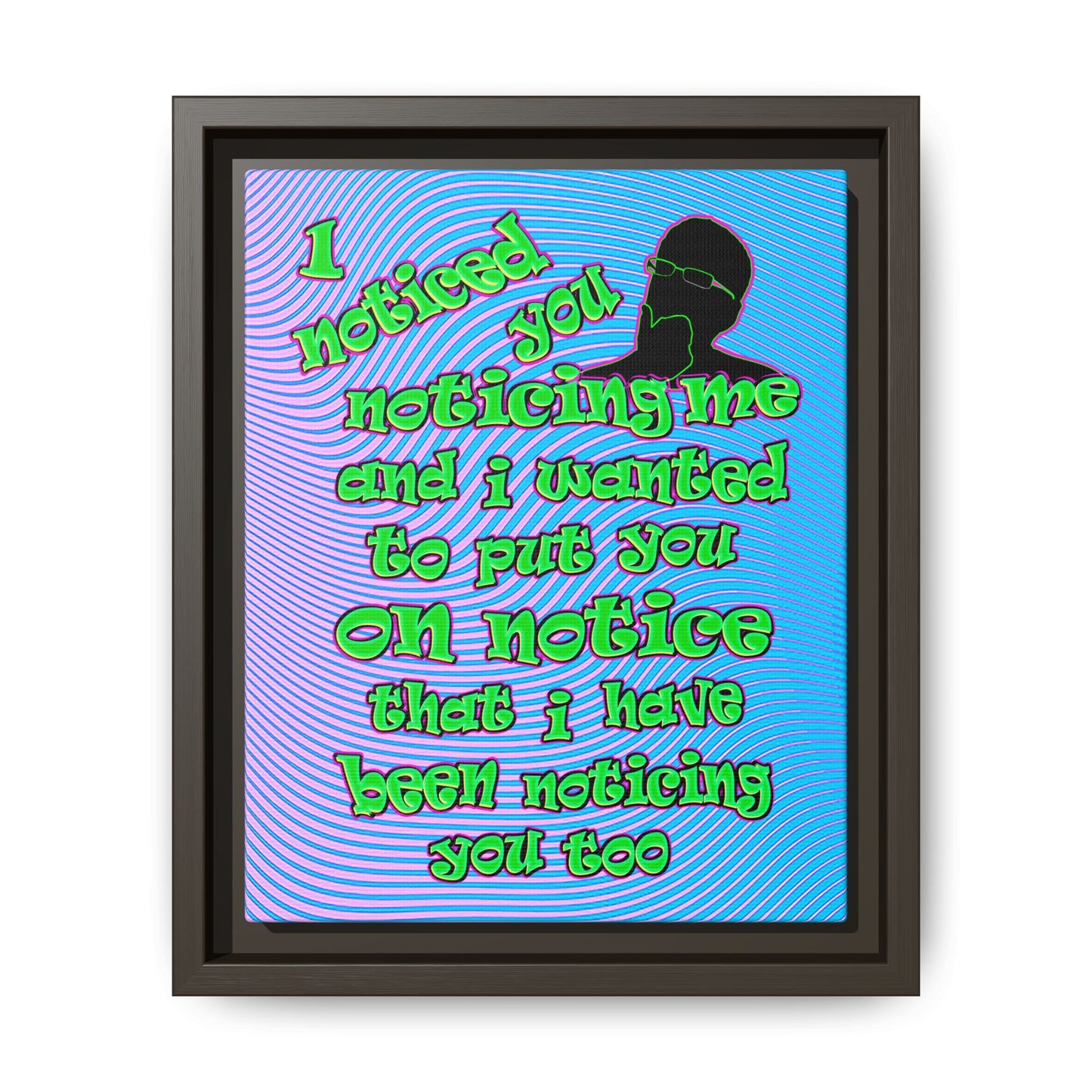 noticed you noticing - framed canvas art (light blue-purple wave)