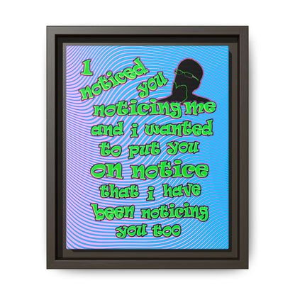 noticed you noticing - framed canvas art (light blue-purple wave)