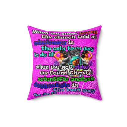doggystyle - Spun Polyester Square Pillow - (pink swirl)