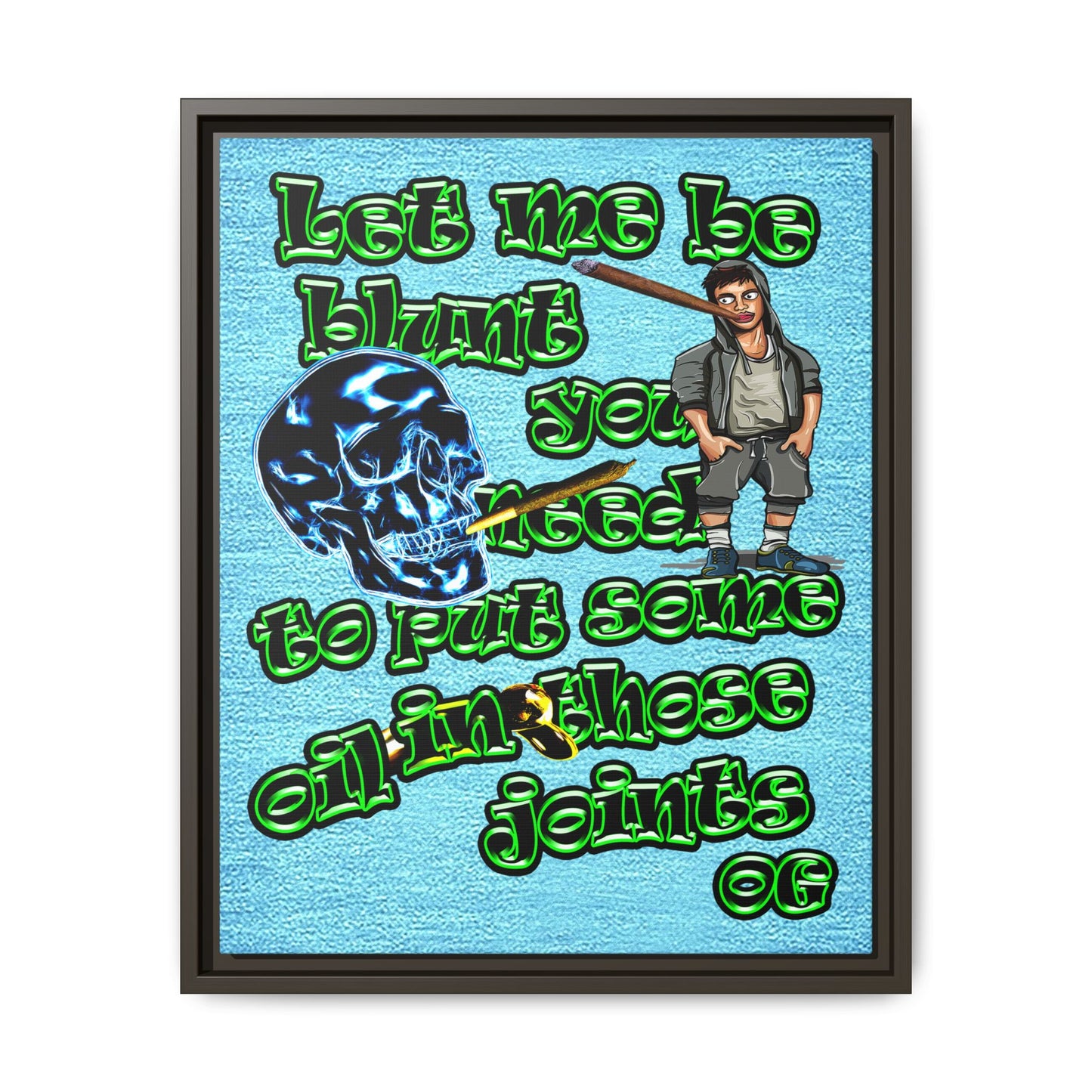 og - framed canvas art (faded blue)