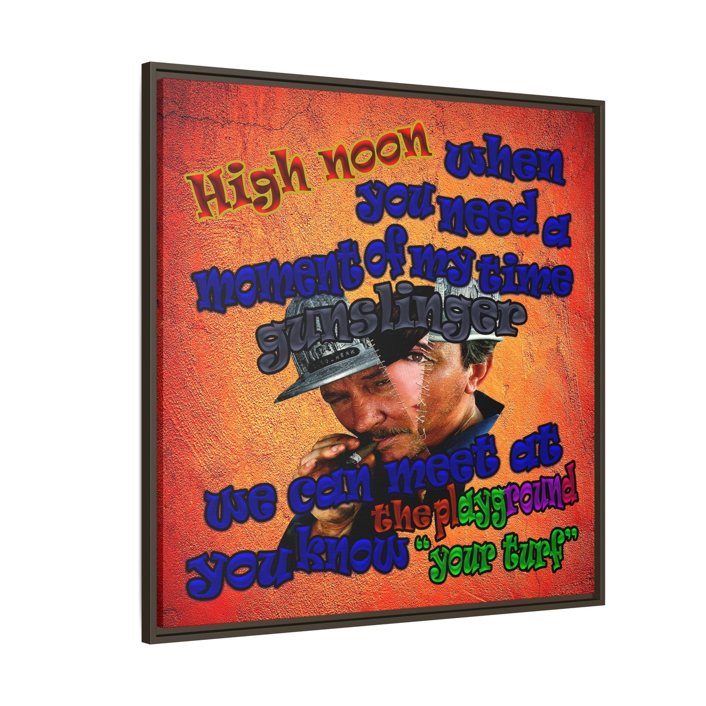 high noon - framed canvas art (burnt orange)