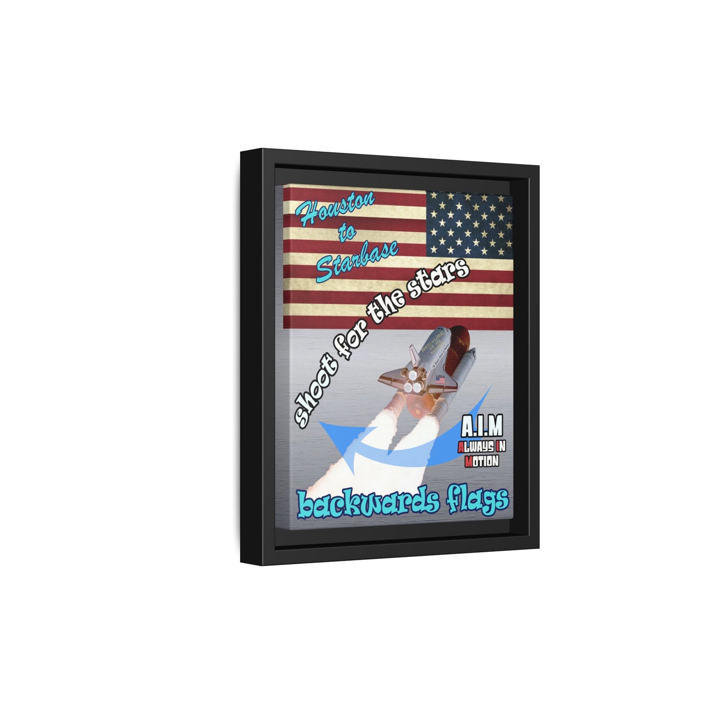 shoot for the stars - framed canvas art (brushed nickel)