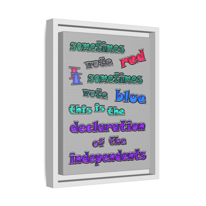 declaration of the independents - framed canvas art (light grey)