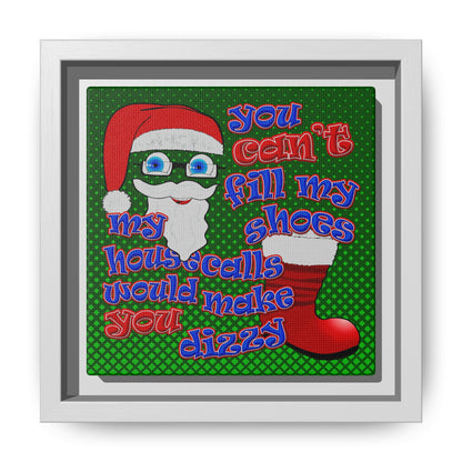 santa's shoes - framed canvas art (logo green)