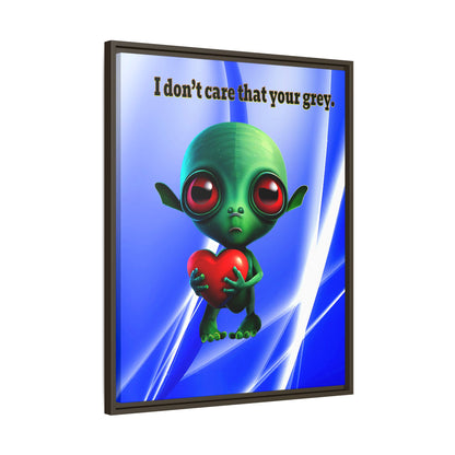 I don't care that your grey - framed canvas art (blue-white wave)