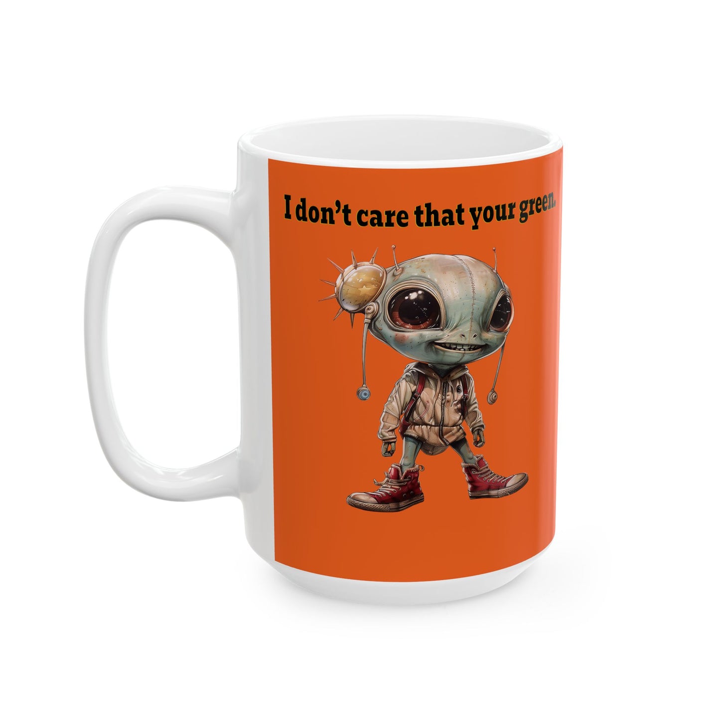I don't care that your grey - White Mug (orange)