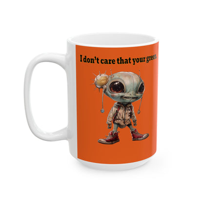 I don't care that your grey - White Mug (orange)