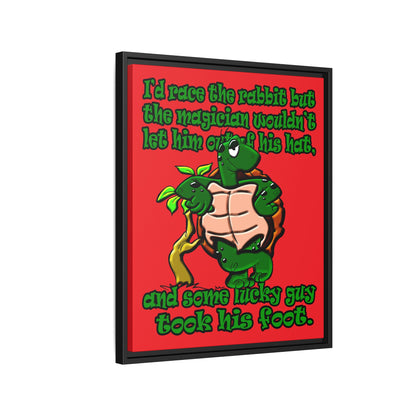 turtle race - framed canvas art (red)
