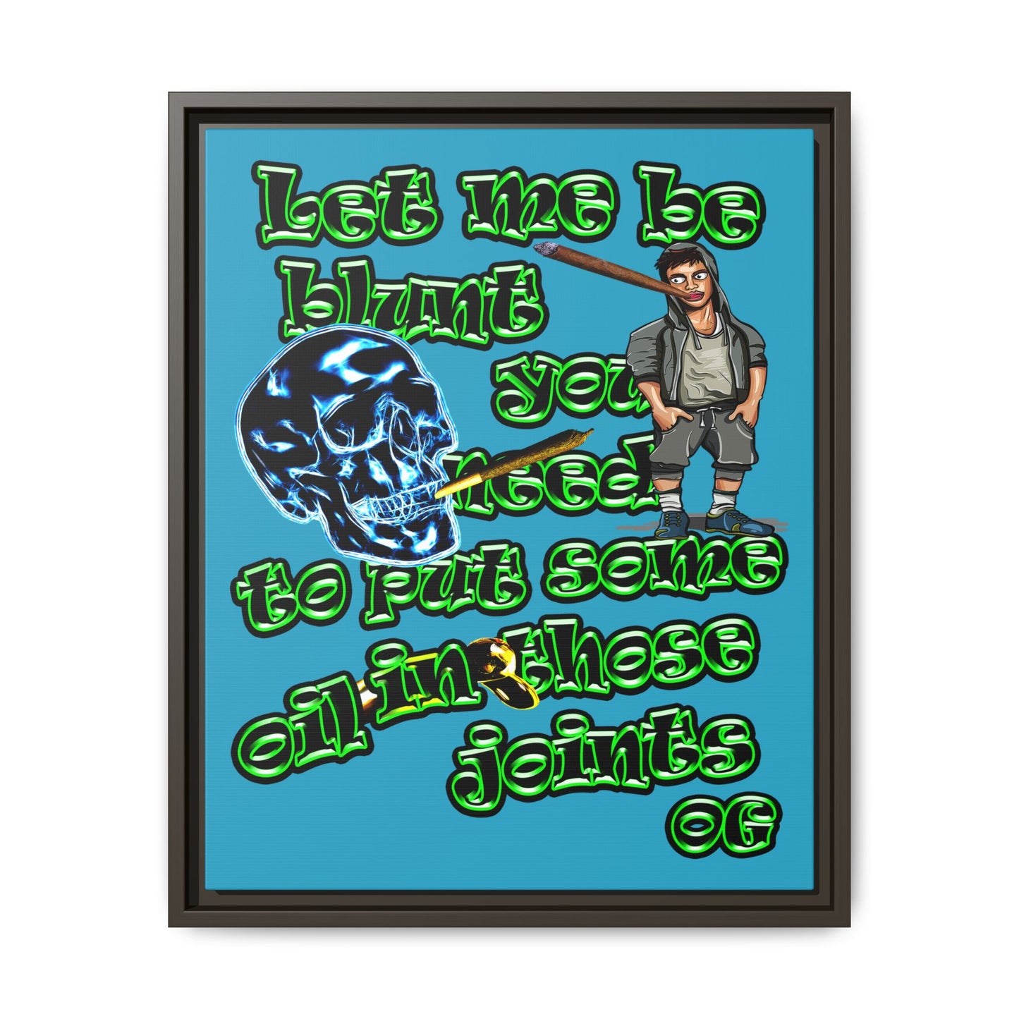 og - framed canvas art (turquoise)
