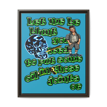 og - framed canvas art (turquoise)
