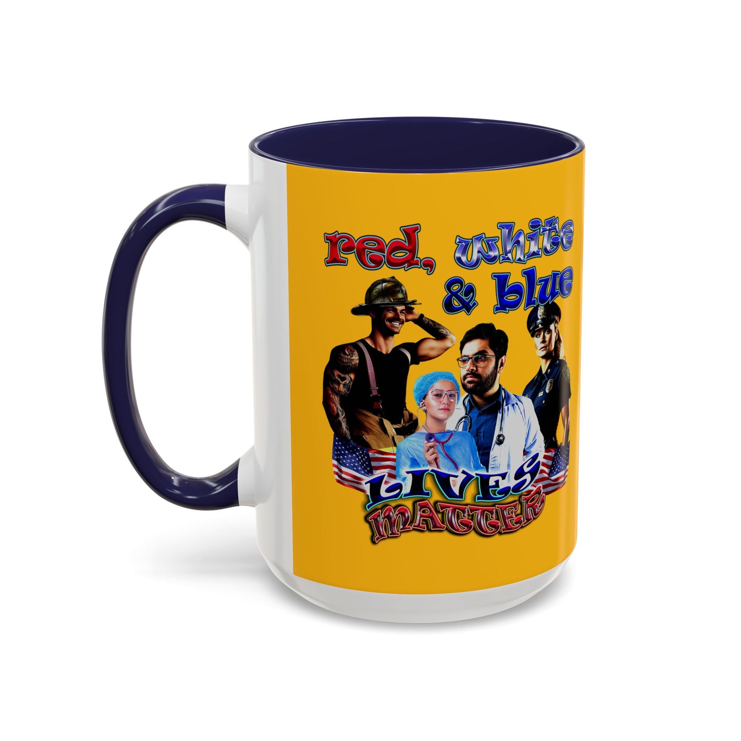 rw&b lives matter - Accent Mug (yellow)