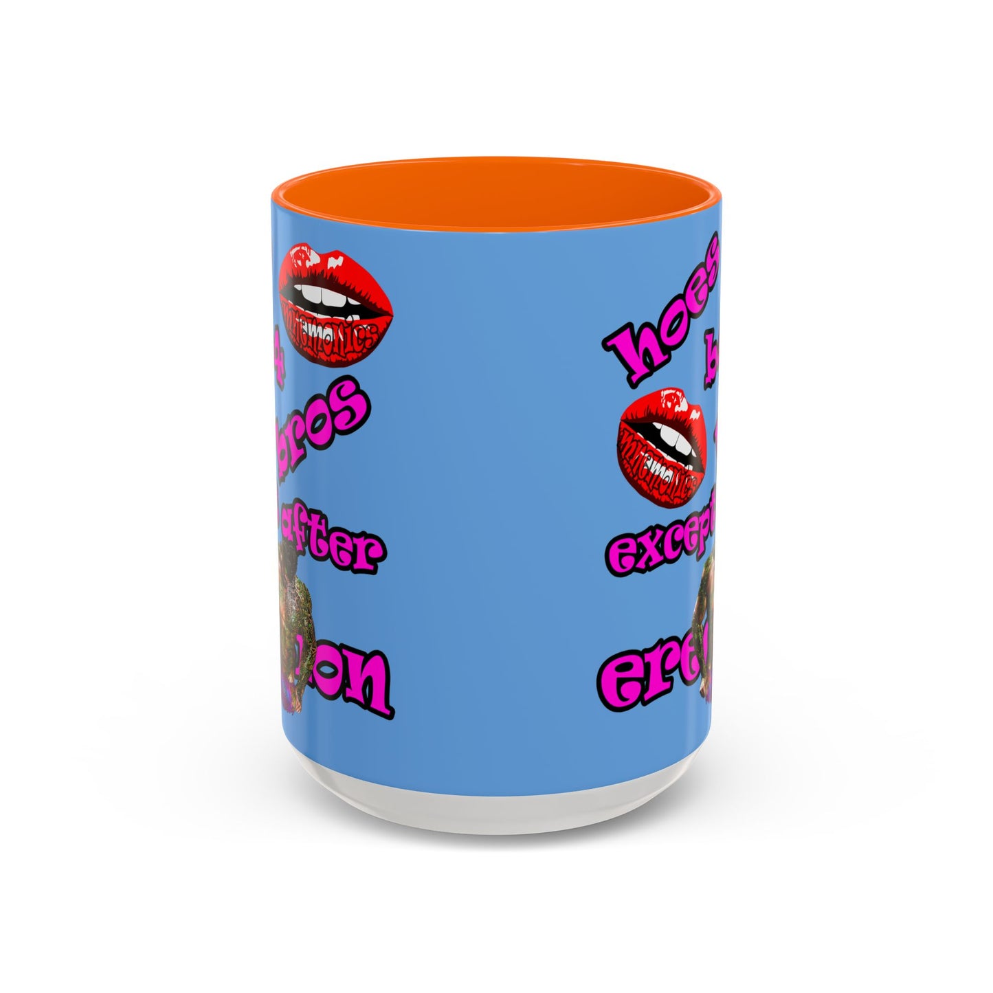 hoes b4 bros - Accent Mug (light blue)
