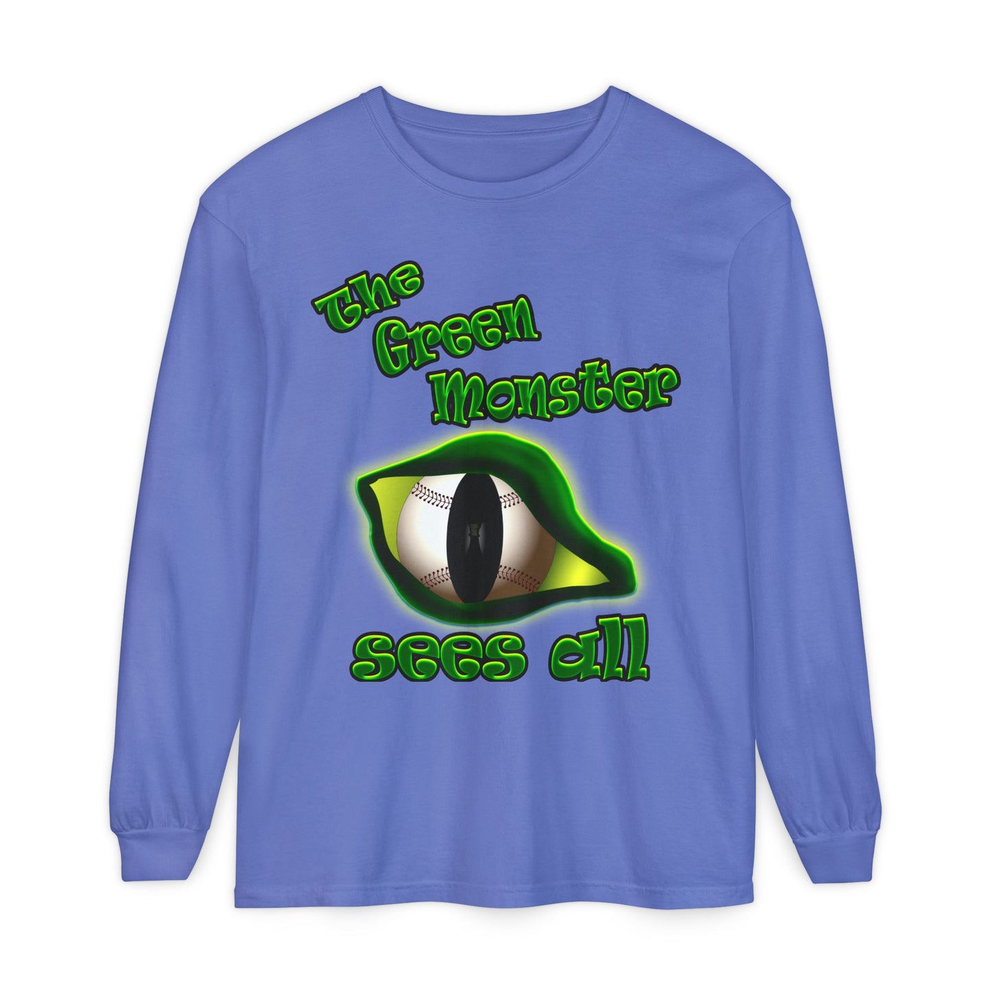 green monster - Unisex Garment-dyed Long Sleeve T-Shirt