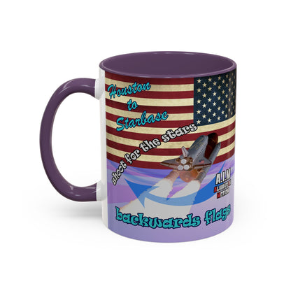 shoot for the stars - Accent Mug (light blue-pink wave)