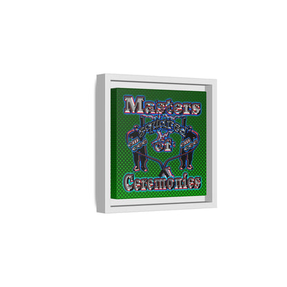 em cee squared - framed canvas art (logo green)