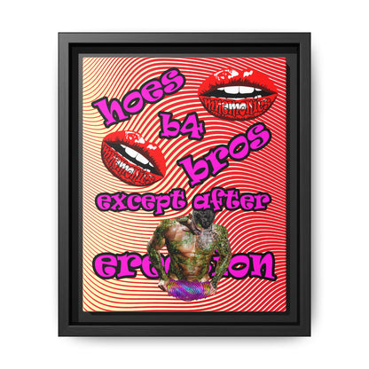 hoes b4 bros - framed canvas art (yellow-orange wave)