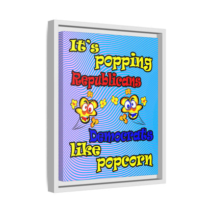 popping like popcorn - framed canvas art (light blue-purple wave)