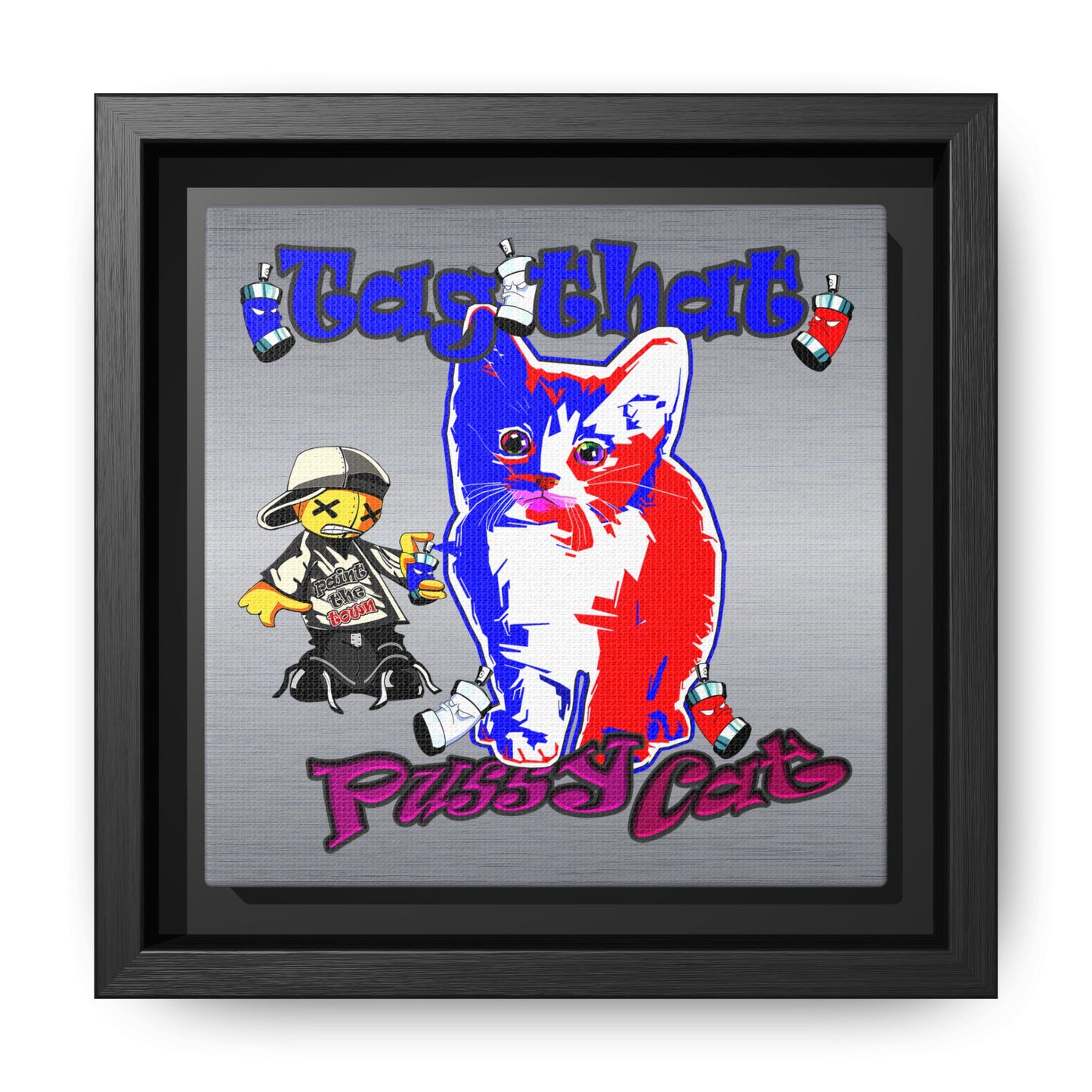 tag that - framed canvas art (brushed nickel)
