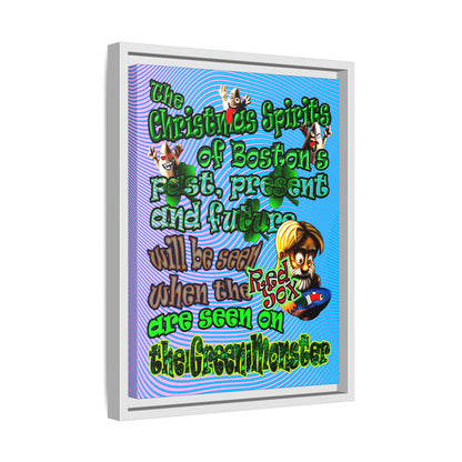 christmas spirits of boston - framed canvas art (light blue-purple wave)