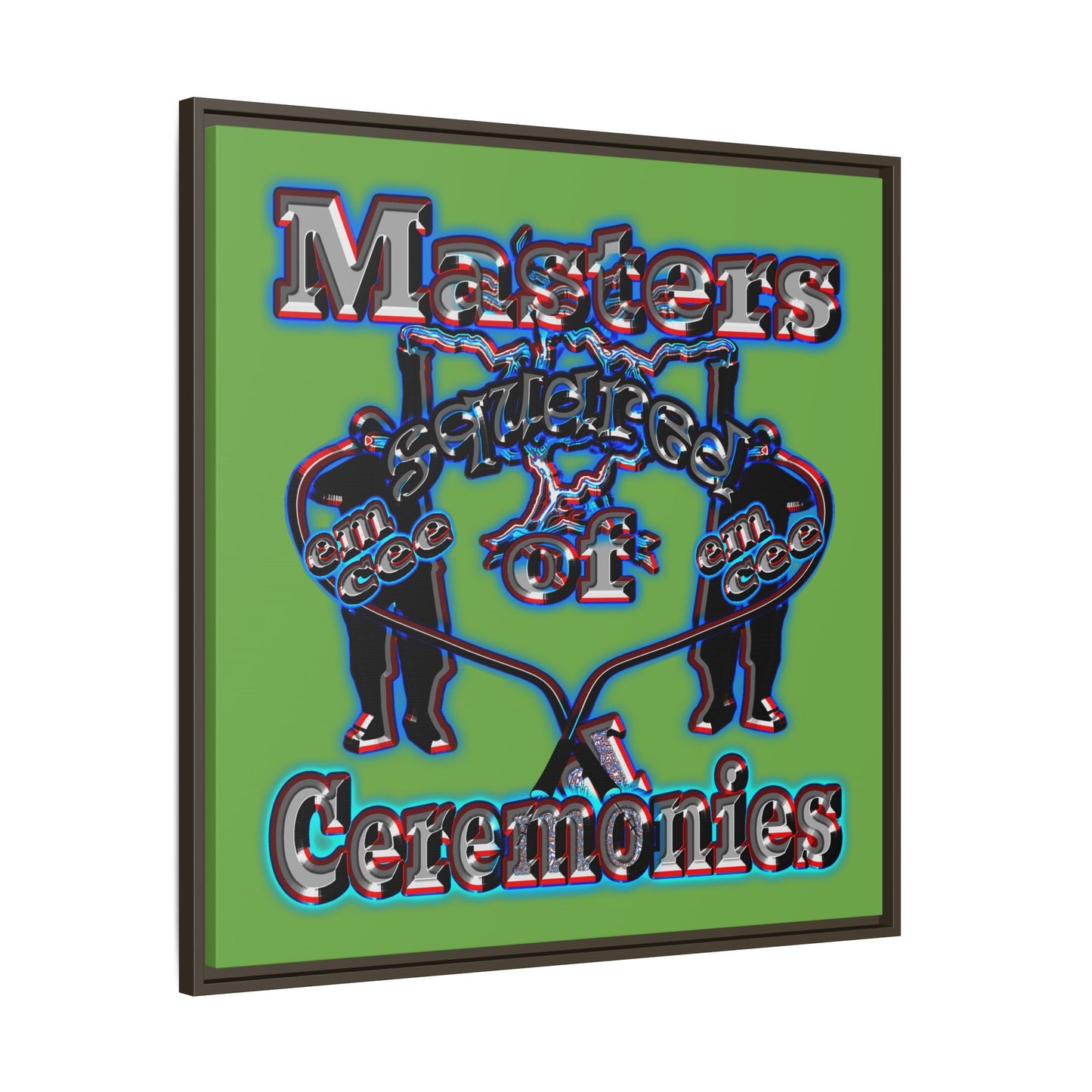 em cee squared - framed canvas art (green)