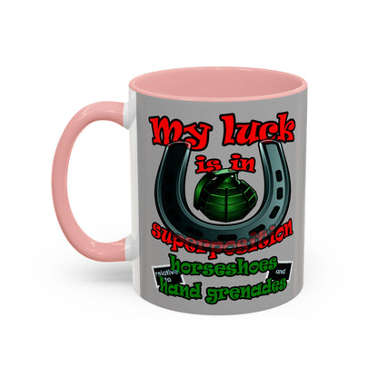 my luck - Accent Mug (light grey)