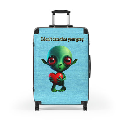 I don't care that your grey - Suitcase (faded blue)